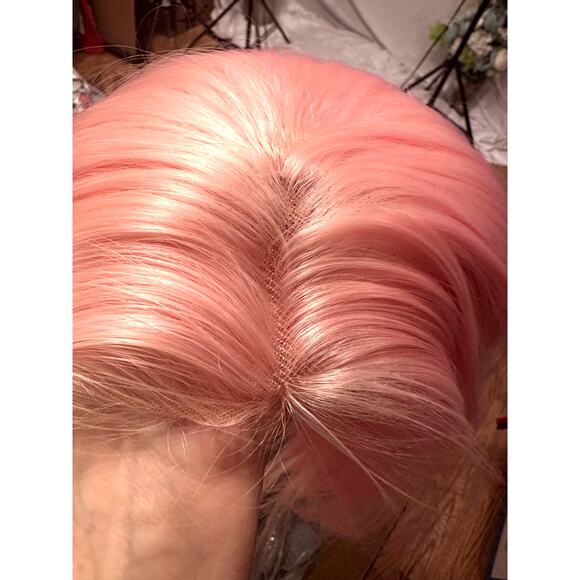 Womens Pink 14" Wig - Picture 8 of 10